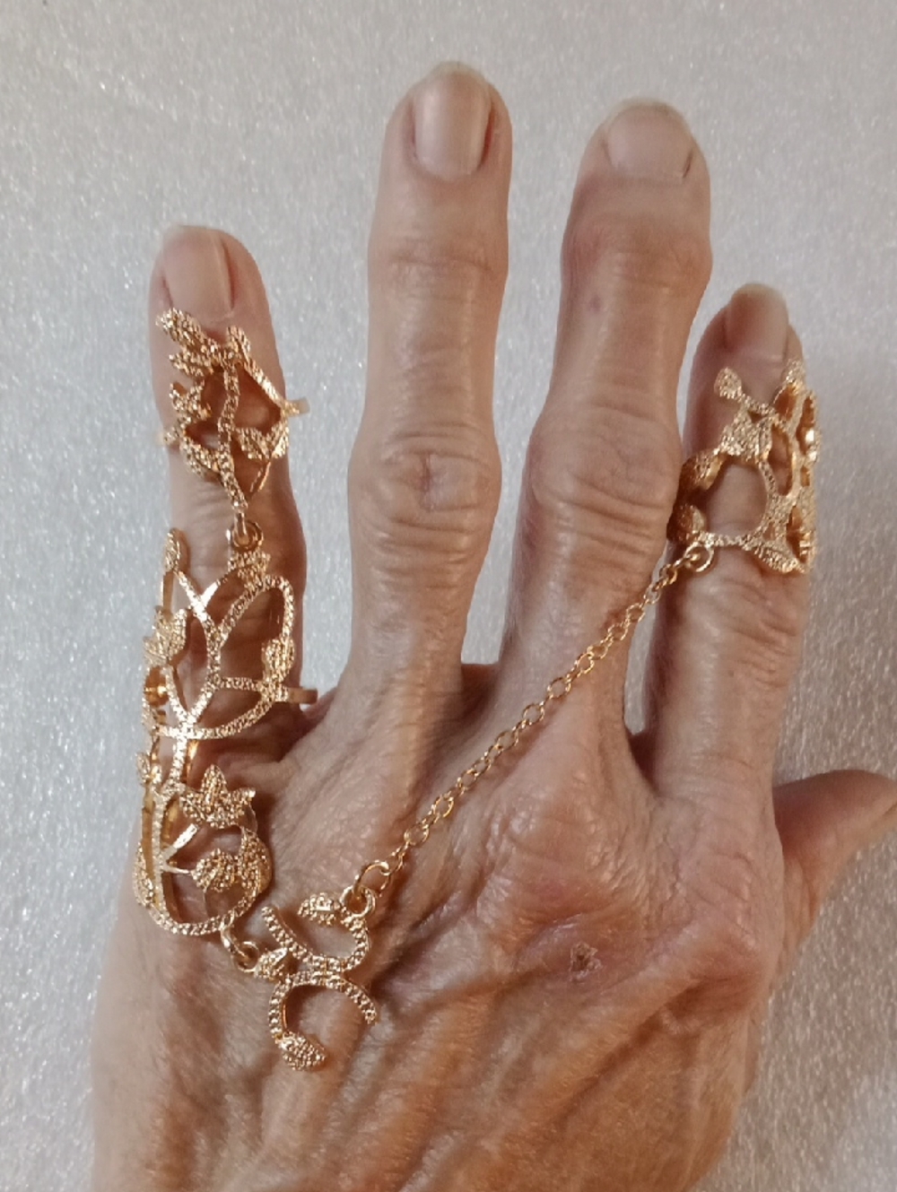 Gold Leaf Mitten Ring #A277